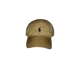 Polo Ralph Lauren Tan Khaki Cotton Twill Baseball Cap Strapback Adjustable Hat
